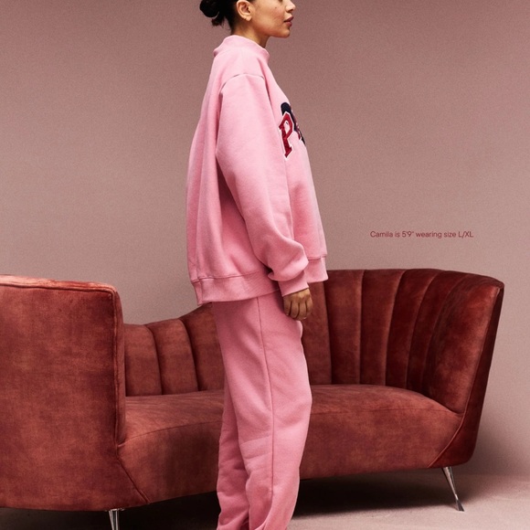 💗Parke Blush Jean Heart Mockneck Sweater L/XL In Hand Ready to Ship! - Picture 5 of 7